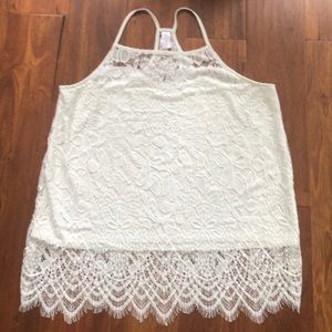 NWOT White Lace Top size XL